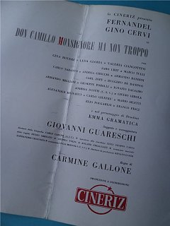 Armando Bandini La Brochure Di Don Camillo Monsignore Ma Non Troppo Regia Digiovanni Guareschi Cinema 1961