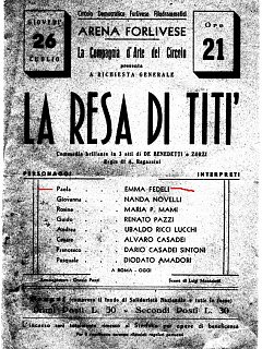 Emma Fedeli Arena Di Forli Manifesto La Resa Di Titi Teatro 1945