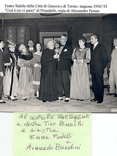 Emma Fedeli E Armando Bandini Al Teatro Stabile Di Genova E Torino Pirandello Di Alessandro Fersen 1954