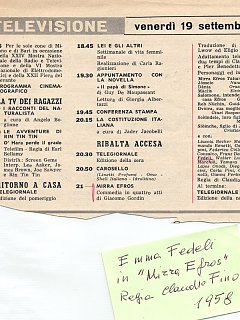 Emma Fedeli In Mirra Efros Alla Tv 1958
