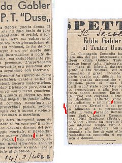 Emma Fedeli Recensioni Edda Gabler Piccolo Teatro Genova Teatro 1948