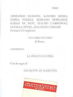 Armando Bandini Cast Della Commedia La Dolce Guerra 1963