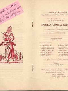 Armando Bandini Copertina Della Commedia Isabella Comica Gelosa 1 1961