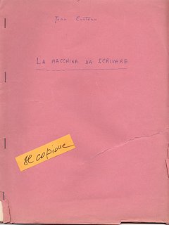 Armando Bandini Copione Della Commedia Di Cocteau La Macchina Da Scrivere 1960