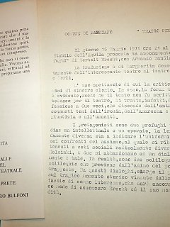 Armando Bandini Copione Di Dialogo Di Profughi 1969