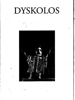 Armando Bandini Copione Di Dysckolos Pubblicazione Inda 1995