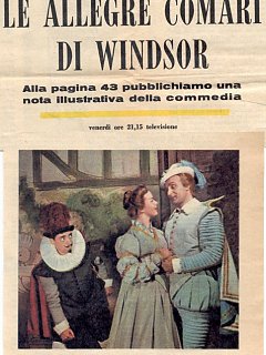Armando Bandini La Commedia Le Allegre Comari Di Windsor In Tv 1958