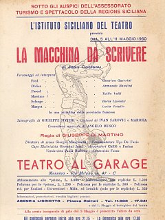 Armando Bandini Locandina Della Commedia Di Cocteau La Macchina Da Scrivere 1960