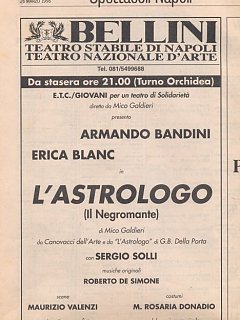 Armando Bandini Locandina Della Commedia L Astrologo 1998