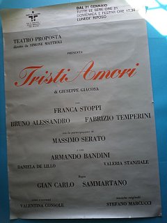 Armando Bandini Locandina Della Commedia Tristi Amori 1987