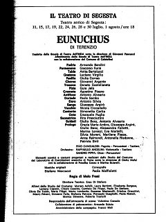 Armando Bandini Programma Della Rappresentazione Eunuchus Al Teatro Di Segesta 1987