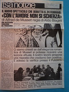 Armando Bandini Recensione Della Commedia Con L Amore Non Si Scherza Al Teatro Stabile Dell Aquila 1971