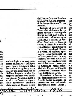 Armando Bandini Recensione Della Commedia Glauco Festival Di Pesaro 1994