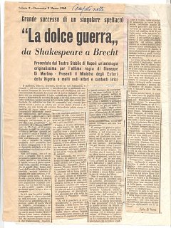 Armando Bandini Recensione Della Commedia La Dolce Guerra 1963