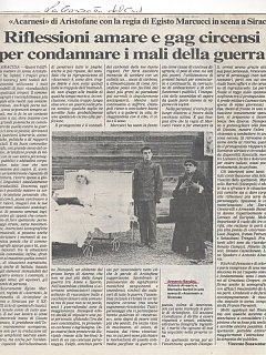 Armando Bandini Recensione3 Di Acarnesi Al Teatro Greco Di Siracusa 1994