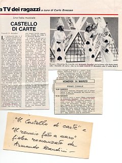 Armando Bandini In Il Castello Di Carte E Il Reuccio Fatto A Mano Fiaba Romanzata Da Bandini Televisione 1976