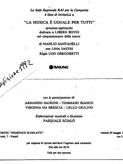 Armando Bandini In La Musica E Uguale Per Tutti Per La Rai Televisione 1992