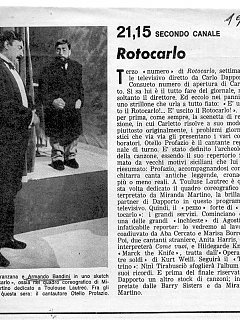 Armando Bandini In Rotocarlo Televisione 1965