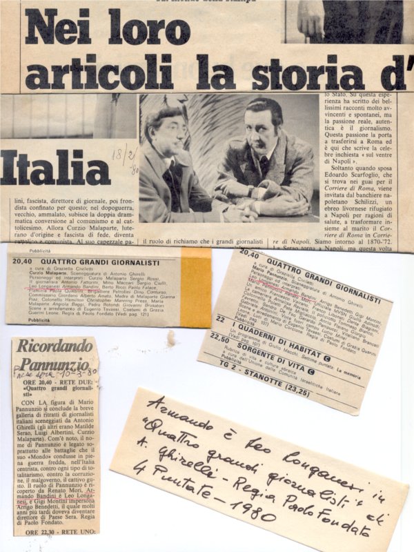 Armando Bandini Serie Di 4 Puntate In Quattro Grandi Giornalisti Televisione 1980